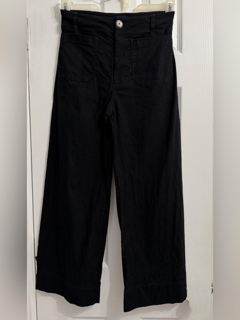 Anthropologie Maeve Black High-Rise Wide Leg Pants